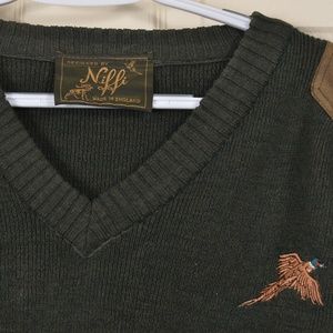 🇬🇧 Niffi Wool V-Neck XL Hunting Sweater Pheasant